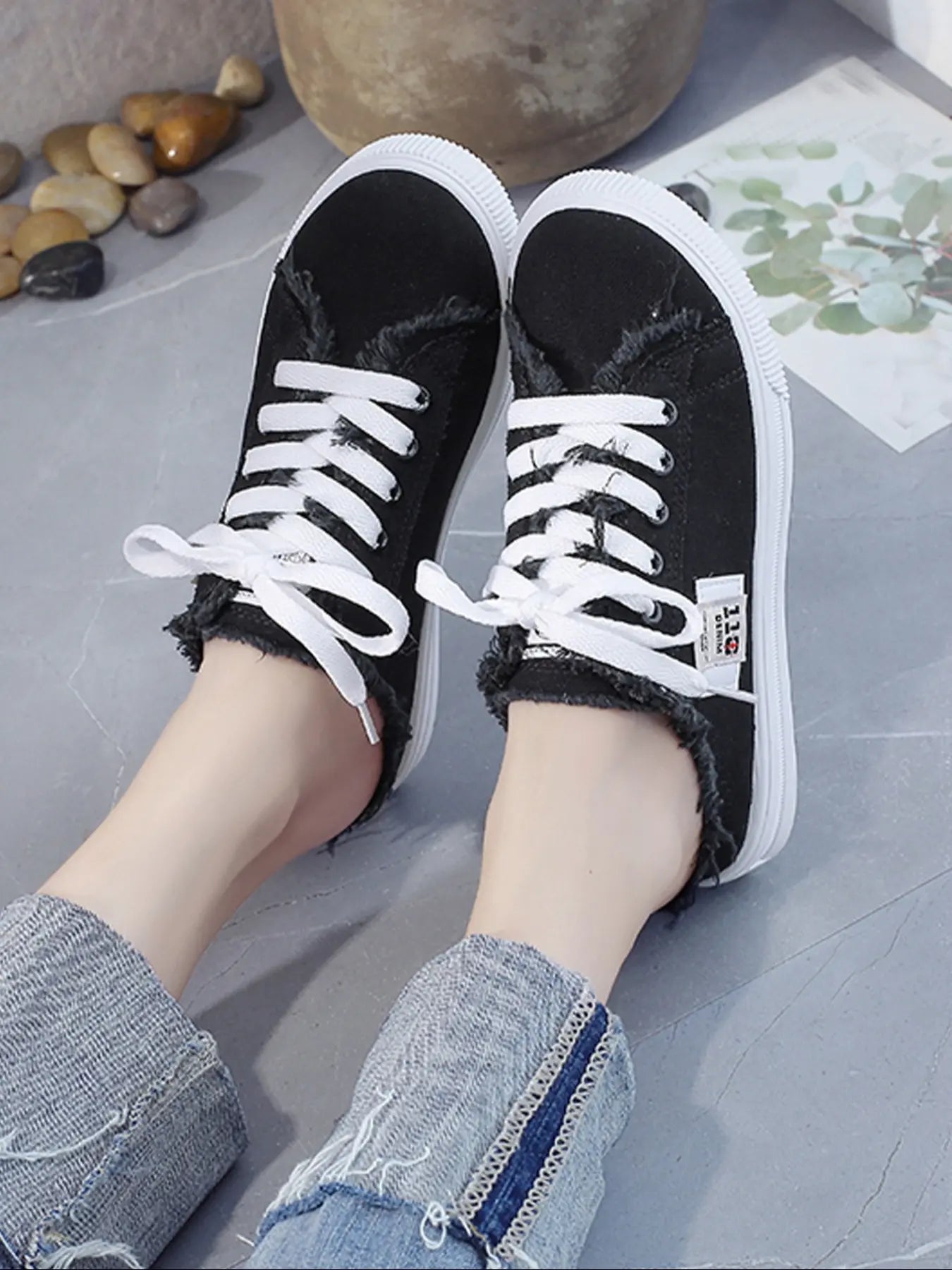 Denim Mule Sneakers