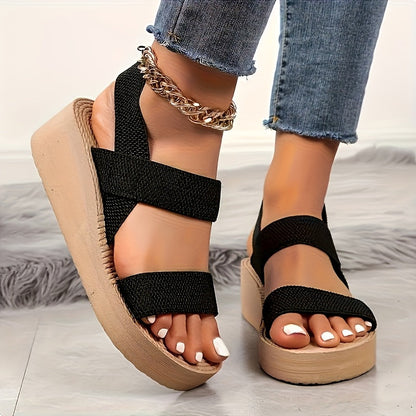 Cross Strap Platform Sandals