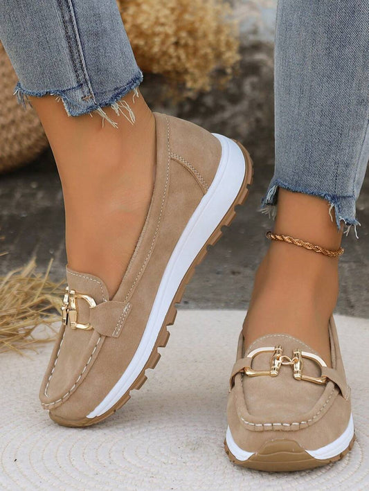 Women’s Hollow Slip-On Loafers with Wedge Heel