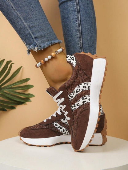 CloudLane Stripe Casual | Leopard Brown/Off-White