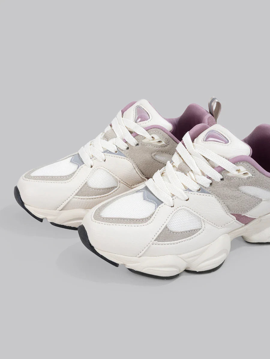 Beige Reflective Sneakers