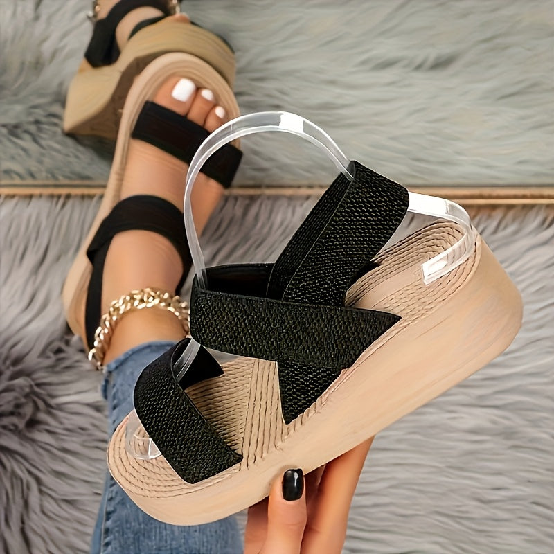 Cross Strap Platform Sandals