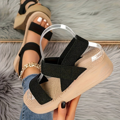 Cross Strap Platform Sandals