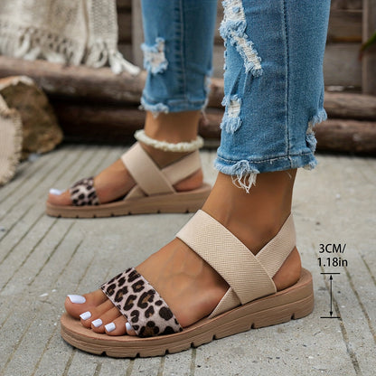 Leopardriemen-Komfortsandalen