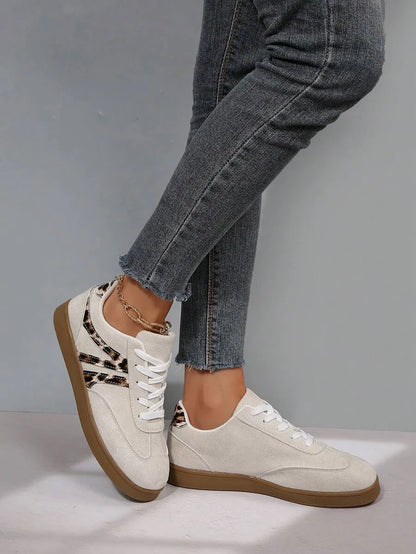 Harbor Court Beige Leopard Gum Sole Sneakers