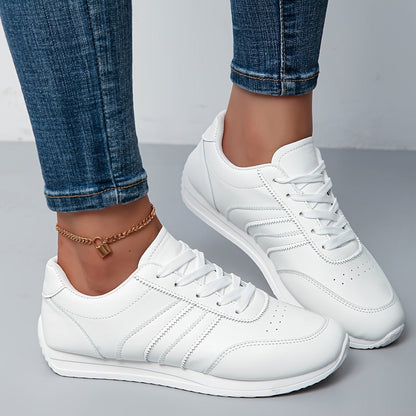 CoastLane Casual White Court Sneakers