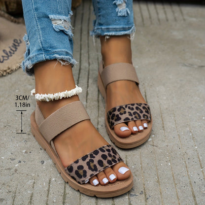 Leopardriemen-Komfortsandalen