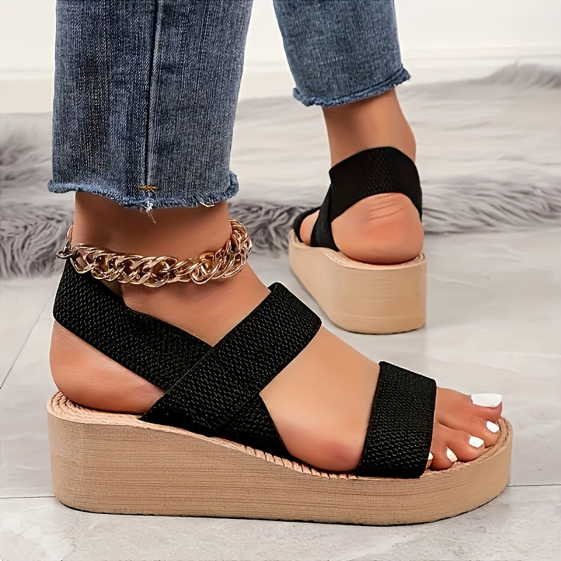 Cross Strap Platform Sandals