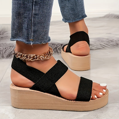 Cross Strap Platform Sandals